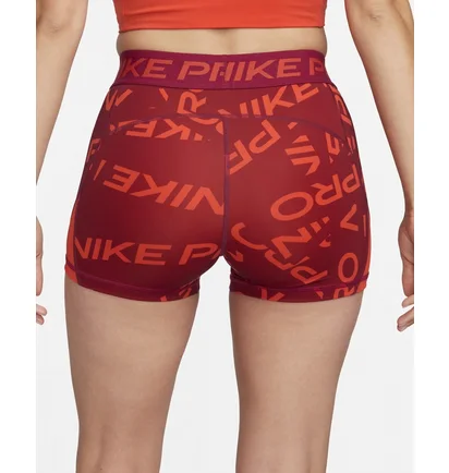 Шорты женские Nike Pro WomenS Mid-Rise 3 Printed Shorts Red FB5457-620