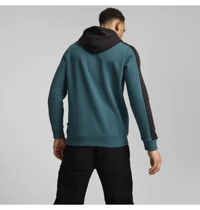 Худи мужское Puma Ess Block X Tape Hoodie Fl Black/Blue 673342-22