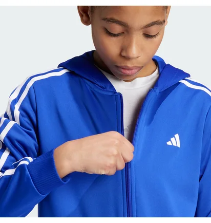 Кофта детская Adidas Train Essentials Aeroready 3-Stripes Regular-Fit Full-Zip Blue IP2418
