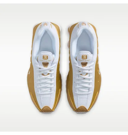 Кросівки дитячі Nike Shox R4 Big Kids Shoes Gold/White CW2626-700