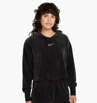 Худи женское Nike Sportswear WomenS Velour Cropped Pullover Hoodie Black DQ5927-010