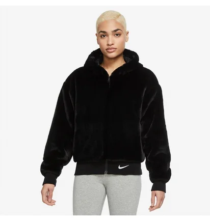 Куртка женская Nike Sportswear Essentials Faux Fur Jacket Black Dd5116-010