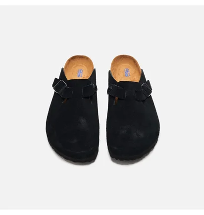 Сандали женские Birkenstock Wmns Boston Soft Footbed Suede Black 660473