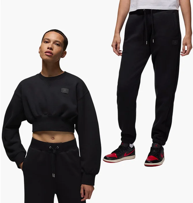 Спортивный костюм женский Air Jordan Flight Fleece Black FV7152-010__FV7059-010