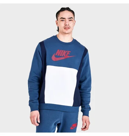 Свитшот унисекс Nike Sportswear Hybrid Fleece Crewneck Sweatshirt Blue Do7230-410
