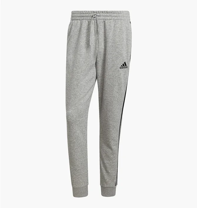 Штаны мужские Adidas Essentials French Terry Tapered-Cuff 3-Stripes Pants Grey GK8824