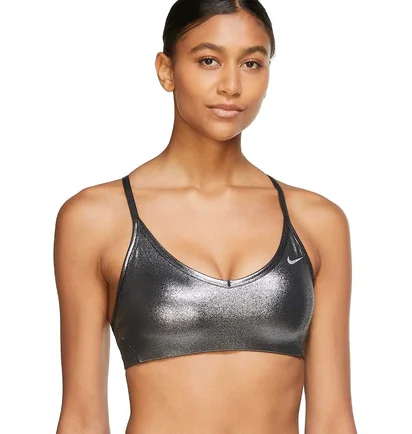 Топ женский Nike W Nk Swoosh Icnclsh Shmr Bra Black/Metallic Ct3791-010