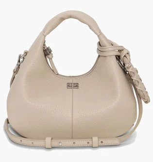 Сумка жіноча GANNI Light Grey Mini Hobo Bag Beige A6978