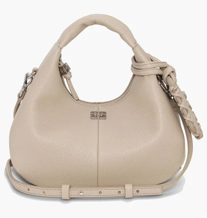 Сумка жіноча GANNI Light Grey Mini Hobo Bag Beige A6978