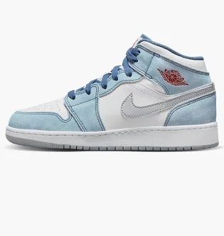 Кроссовки детские Air Jordan 1 Mid Gs Light Blue/White Dr6235-401