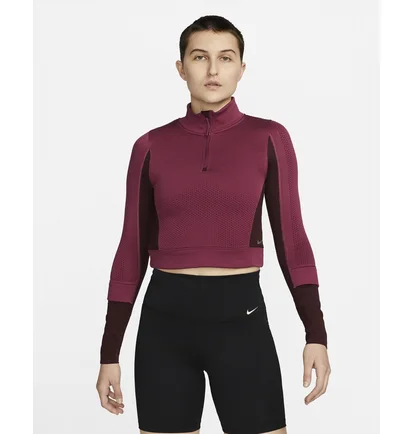 Кофта жіноча Nike 1/4 Therma-Fit Adv City Ready Bordo DV9807-653