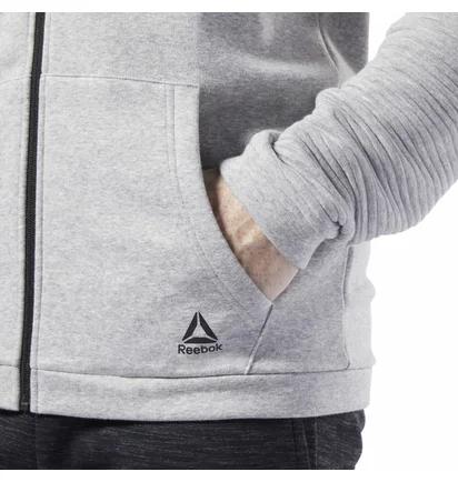 Толстовка мужская Reebok Workout Ready Full-Zip Fleece Grey EC0897