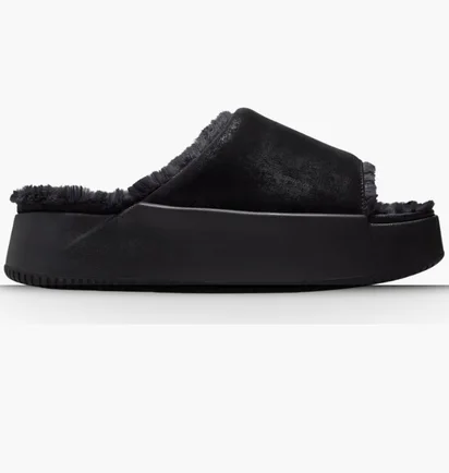 Тапочки жіночі Nike Calm Elevation Fur Black HV8560-001