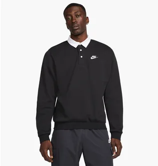 Кофта мужская Nike Club Fleece MenS Brushed-Back Long-Sleeve Polo Black DX0537-010