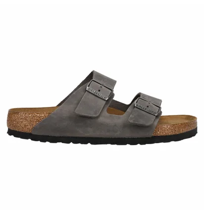 Тапочки мужские BIRKENSTOCK Arizona Oiled Leather Soft Footbed Sandals Grey 552801