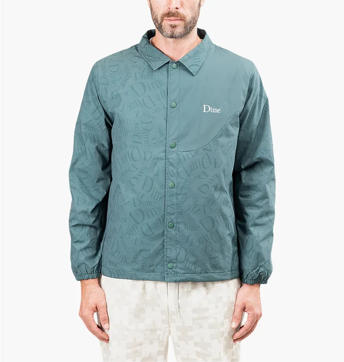 Рубашка унисекс Dime Allover Coach Jacket Turquoise DIMES7000DKGR