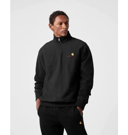 Світшот чоловічий Carhartt Wip American Script Half Zip Sweatshirt Black I027014-89XX