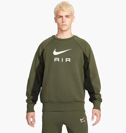 Свитшот мужской Nike M Nsw Air Ft Crew Olive DQ4205-222