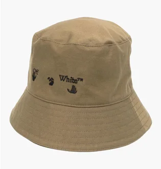 Панама унисекс Off-White Logo Olive OMLA012S22FAB0015610