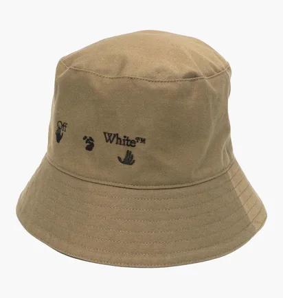 Панама унисекс Off-White Logo Olive OMLA012S22FAB0015610