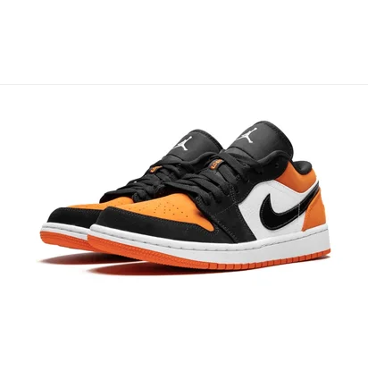 Кроссовки мужские Air Jordan 1 Low Black/Orange 553558-128
