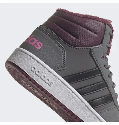 Кроссовки женские Adidas Hoops 2.0 Mid Grey/Bordo GZ7796