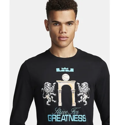Лонгслів чоловічий Nike T-Shirtlebron Black FQ4908-010
