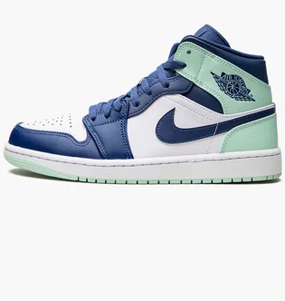 Кроссовки мужские Air Jordan 1 Mid White/Blue 554724-413