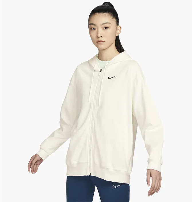 Толстовка жіноча Nike Nsw Jrsy Os Fz Hoodie Beige DM6415-133