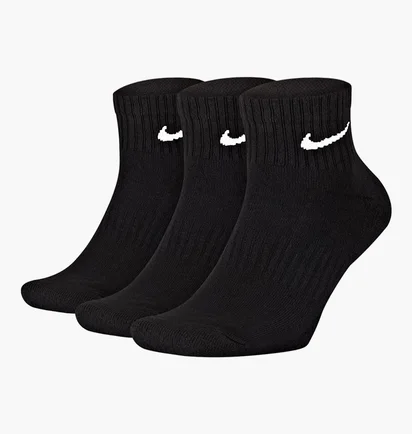 Носки унисекс Nike U Nk Everyday Cush Ankle (3 пары, утепленные) Black Sx7667-010