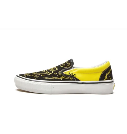 Кеды унисекс Vans Skate Slip On Black/Yellow VN0A5FCAZAU