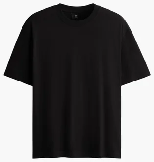 Футболка чоловіча H&M Relaxed Fit Black 1309319010