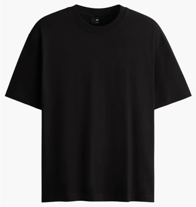 Футболка чоловіча H&M Relaxed Fit Black 1309319010