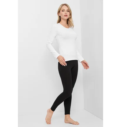 Лонгслив женский Kappa Manica Lunga Girocollo White K2601-BIANCO