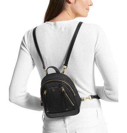 Рюкзак женский Michael Kors Brooklyn Xs Gold - Backpack Black 30F2GBNB0Q-BLACK-64262