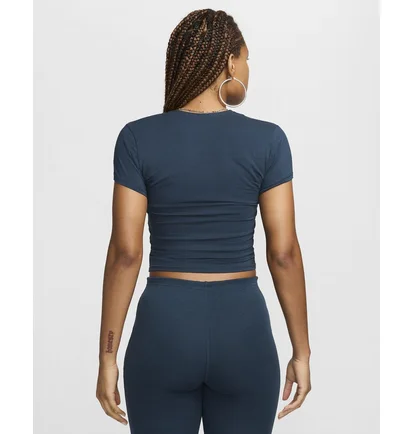 Футболка женская Nike Sportswear Chill Knit Short-Sleeve Square-Neck Top Blue FZ7990-478