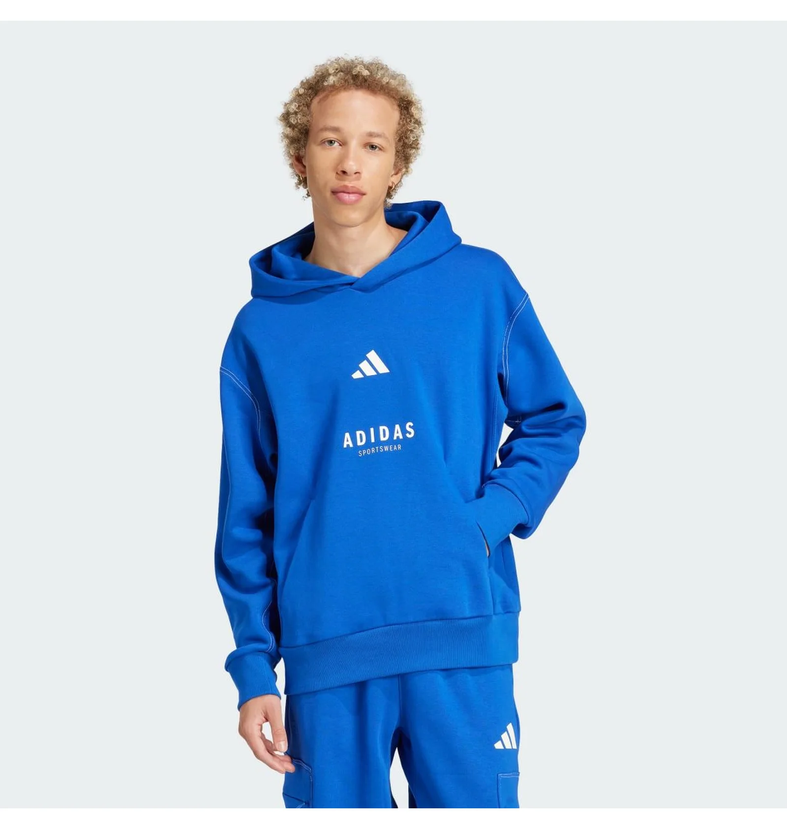 ♥️GD 大阪encore HOODIE TIE-DYE BLUE VER.♥️ ᐉ Худі чоловіче Adidas All Szn Fleece Graphic Sportswear Blue