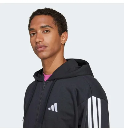 Толстовка мужская Adidas Essentials 3-Stripes French Terry Black JD1877