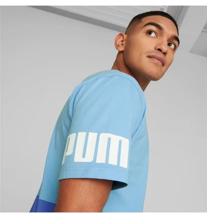 Футболка мужская Puma Power Colourblock Light Blue 673321-93