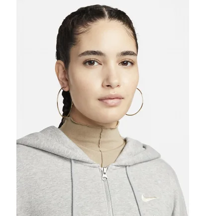 Толстовка женская Nike Sportswear Phoenix Fleece Oversized Full-Zip Hoodie Grey Dq5758-063