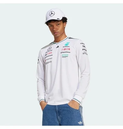 Лонгслив мужской Adidas Mercedes - Amg Petronas Formula One Team Driver Authentic White JX5797