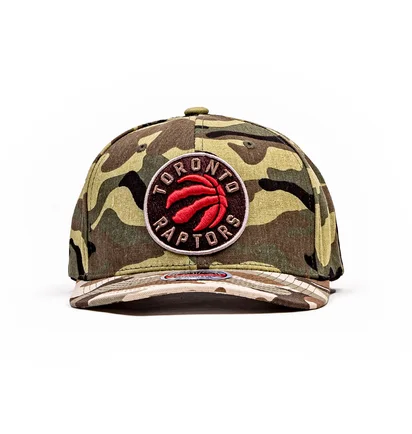 Кепка унисекс Mitchell & Ness Nba Toronto Raptors Woodland Desert Stretch Snapback Camo/Green 6HSSMM19494-TRACMWD
