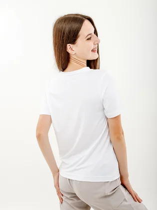 Футболка женская AUSTRALIAN Logo Flowers Tee Jersey V White LSDTS0027-002