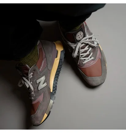 Кроссовки мужские New Balance 998 Miusa Stone Island Raso Gommato Brown U998PR