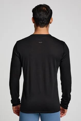 Лонгслів чоловічий Saucony Peregrine Merino Long Sleeve Black SAM800362-BK