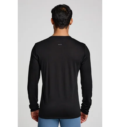 Лонгслив мужской Saucony Peregrine Merino Long Sleeve Black SAM800362-BK