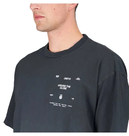 Футболка чоловіча OBEY Around The Globe Pigment Black 167924096-PTB