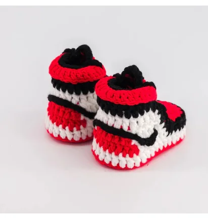 Пінетки дитячі Baby Sneakers Crochet Red AJ157