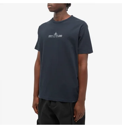 Футболка чоловіча Stone Island Stamp Centre Logo T-Shirt Blue 79152NS81-V0020