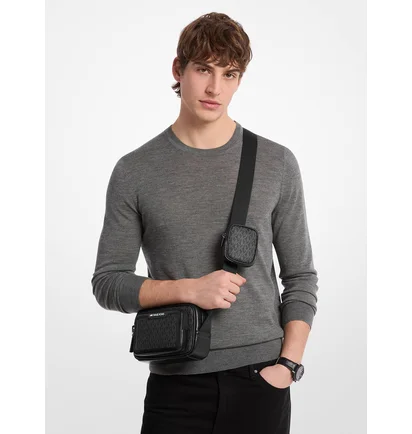 Сумка чоловіча Michael Kors Cooper Signature Logo Camera Crossbody Bag With Pouch Black 37T5LCOM1B-BLACK-120436
